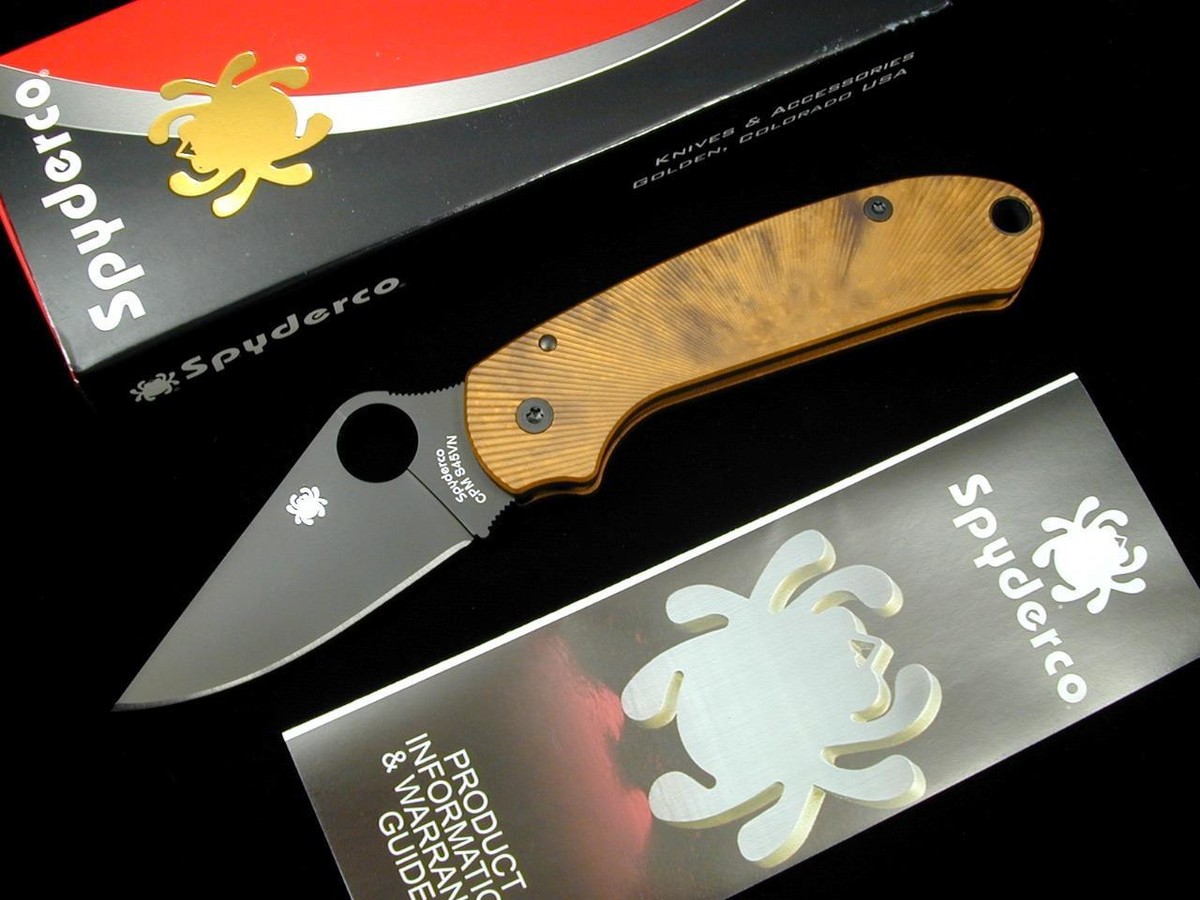 SPYDERCO C223GP PARA MILITARY PM 3 KNIFE CUSTOM 1OF1 ANO ALUMINUM