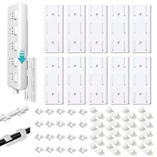 Adhesive Punch-Free Socket Holder, 10Pcs Power Stirp Holder and 40Pcs Cable...