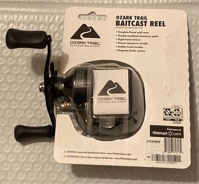 Ozark Trail OTX Baitcast Fishing Reel (Black/Gray) 7.0:1 Ratio; 8  