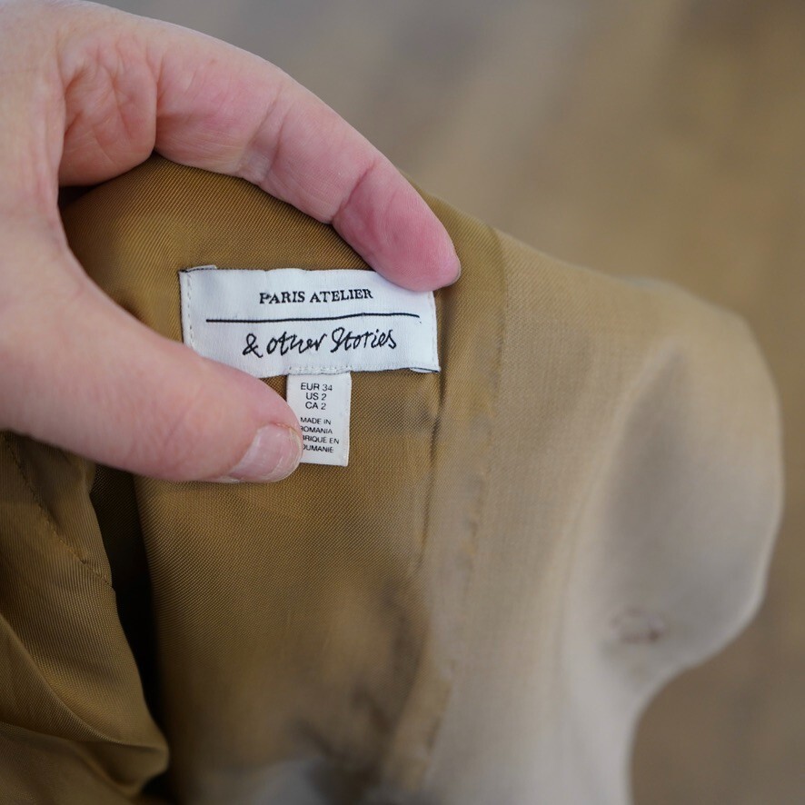 ALTRA & Other Stories Giacca Blazer Donna Taglia 2 US Beige Monopetto Un Bottone