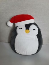 Squishmallows Luna The Penguin In Santa Hat 10 KellyToy Christmas Squad 2019