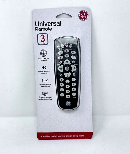 GE 3-Device Universal Remote Control in Sleek Black Design