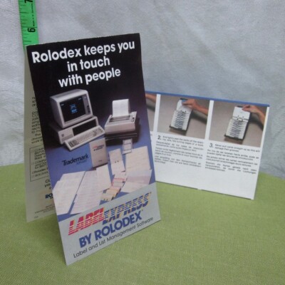 COMPUCARD by Rolodex brochure Computerized Card Filing System display ad