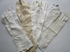 Leather Gloves Hutzlers Abraham Straus Off White Beige Small Size