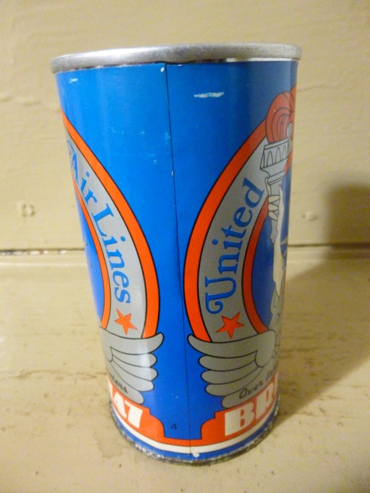 UNITED AIRLINES_ BREW 747_ NOVELTY BEER CAN [EMPTY CANS, READ DESC