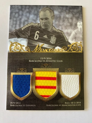 2016 Futera Unique Triple Memostars game worn 11/17 Andres Iniesta Barcelona