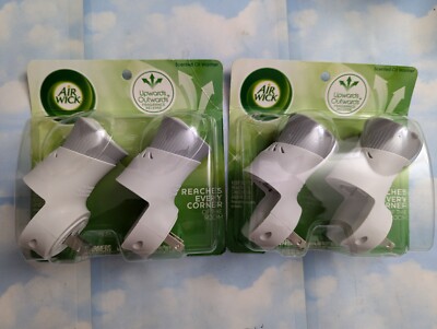LOT (2) AIR WICK SCENTED OIL WARMER ONLY TWIN-PACK, TOTAL 4 COUNT