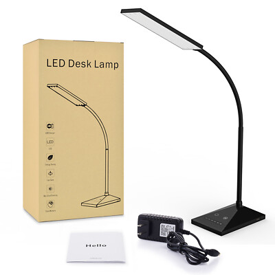 12W 7 LED Touch Sensor Flexible Dimmable Desk Table Lamp Read Light School Lamp