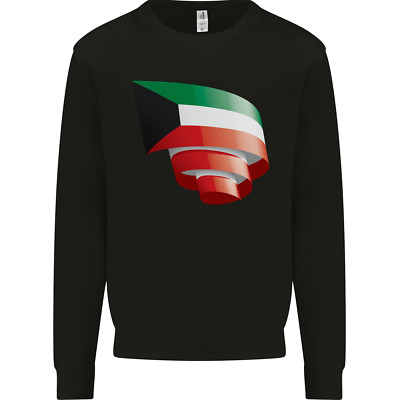 Curled Kuwait Flag Kuwait Day Football Herren Sweatshirt Pullover