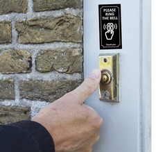 Please ring the bell Self-adhesive vinyl sticker sign 1.5 inch x 3 inch 9857