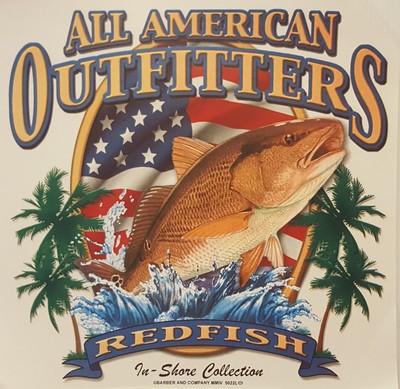All American Outfitters Redfish Red In Shore Collection Fish Fishing Shirt 2628 Ebay