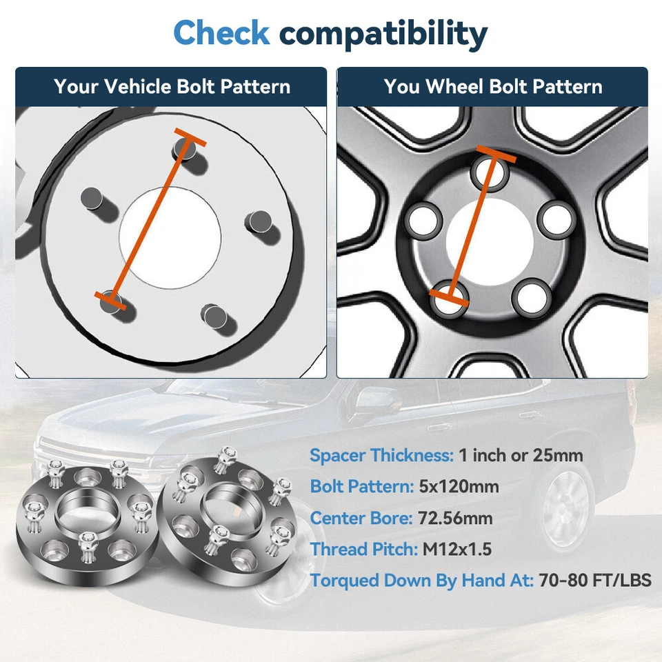 Espaciadores de rueda centrados en el cubo 2P 1" 5x120 12x1,5 para BMW 328xi 335xi 535xi 550i 325i Foto 2 de 4