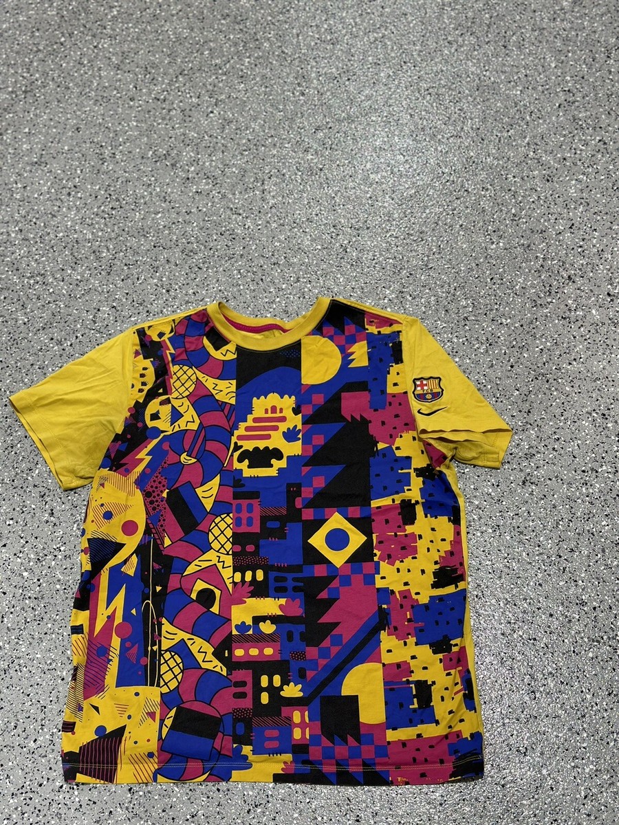 Nike FBC Barcelona FC Futbol Soccer All over Print T Shirt