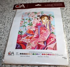 Collection D'Art: GEISHA Cross Stitch Kit #PA1153K - New - Pre-printed Design