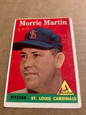 1958 Tops #53 Morrie Martin St. Louis Cardinals MLB. Baseball Card VG