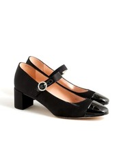JCrew Millie Mary Jane heels in satin and leather Sz 9 1/2 Item BV723