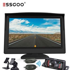 ESSGOO Auto Rückfahrkamera Funk Kabellos Nummernschild Mit 5 Zoll HD LCD Monitor
