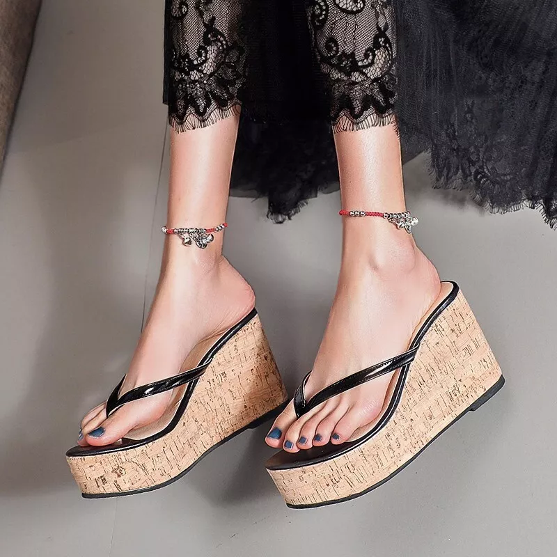 Ladies wedge heel sandals sales