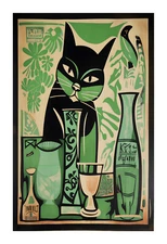 Tiki Bar Cat Art Print tc5