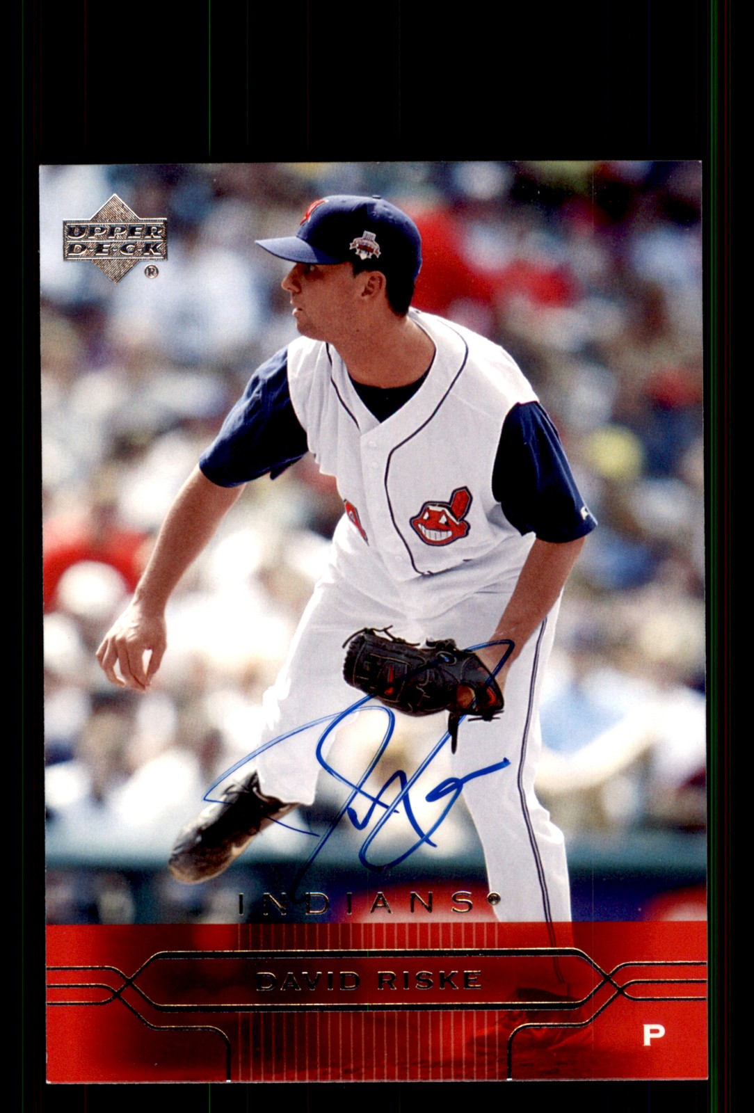Signed Baseball Card Auto David Riske 2005 Upper Deck #336 Cleveland Indians