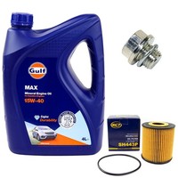 MotoröL Filter Set 15W-40 4 Liter + ÖLablassschraube FüR Volvo S40 I V40 1.8I