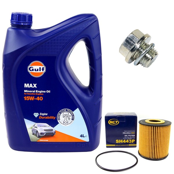 MotoröL Filter Set 15W-40 4 Liter + ÖLablassschraube FüR Volvo S40 I V40 1.8I-image