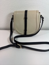 Valentino Leather Beige And Black Crossbody Handbag