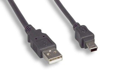 USB Camera Cable MINI-B 5-Wire 12IN Black 1FT Adapter