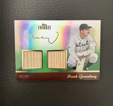 2011 Topps Tribute - Dual Bat Relic Hank Greenberg #TDR-HG Green /75 Tigers HOF