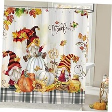 Fall Gnome Shower Curtain, Thanksgiving 72"W x 78"L Pack of 1 Fall Gnomes-1