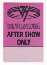 Van Halen For Unlawful Carnal Knowledge AFTER SHOW Purple Backstage Pass!