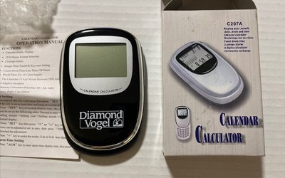 Diamond Vogel Advertising Tiny pocket Multi function Clock, Calender Calculator.