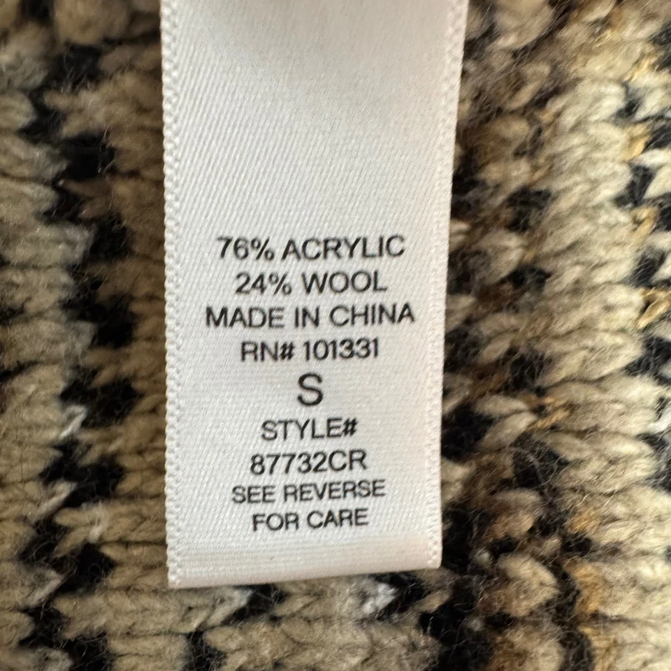 Cárdigan Suéter Cuello Chal Rayas Abuela Costera Neutro Softcore S Foto 4 de 4