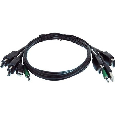 Black Box Secure KVM Cable Each end 1 USB 1 or 2 DisplayPort 1 3.5mm Audio