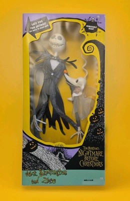 1993 Disney Nightmare Before Christmas 19'' Talking / Jack Skellington & Zero