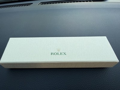 Rolex Green Ink Metal Ballpoint Pen Chrome Trim with Box Collectible