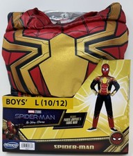 Marvel SPIDER-MAN Padded Jumpsuit  Fabric Mask Set - Boys Sz L 10-12 Spiderman