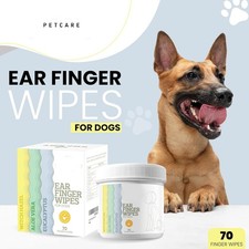 Gentle Puppy Ear Cleaning Wipes 70 Pack Finger Sleeve Pads Alcohol-Free