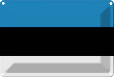 Blechschild 20x30 cm Estlands Estonia Flagge Fahne Wappen Deko Geschenk Metall S