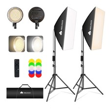 Softbox Photography Lighting Kit, 2Pcs 25" x 28" 75W COB LED Softbox with Rem...
