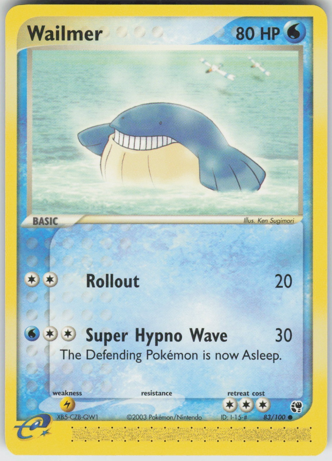 Pokemon Wailmer 83/100 Sandstorm Common NM