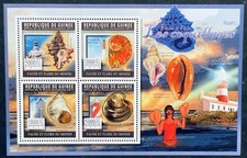 GUINEA SEA SHELLS & LIGHTHOUSES STAMPS SHEET MNH 2011 MARINE LIFE LIGHTHOUSE