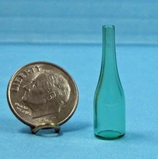 Tiny Dollhouse Wine Bottle green glass, 1" H. Bright Delights