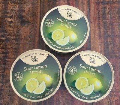 Cavendish and Harvey Sour Lemon Candy Drops 200g Imported British Treats 3 Tins