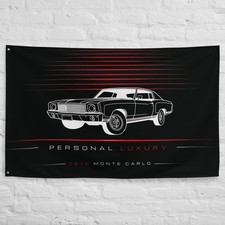 Monte Carlo 1970 Car Silhouette Flag 3x5 ft Garage Banner Man Cave Wall Decor