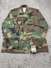 Military Jacket Men XL Regular Rothco BDU Woodland Camo Ripstop Field Coat NWT