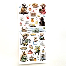 Violette Critter Picnic Stickers Junk Journal Collage Scrapbooking