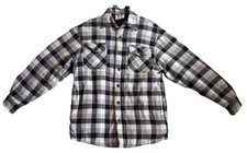 Wrangler Authentics Quilted Lined Flannel Jacket Mens Small Black White Plaid