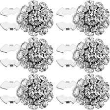 6 PCS Button Covers Rhinestone Cuff Rhinestone Buttons Covers Crystal Detachable