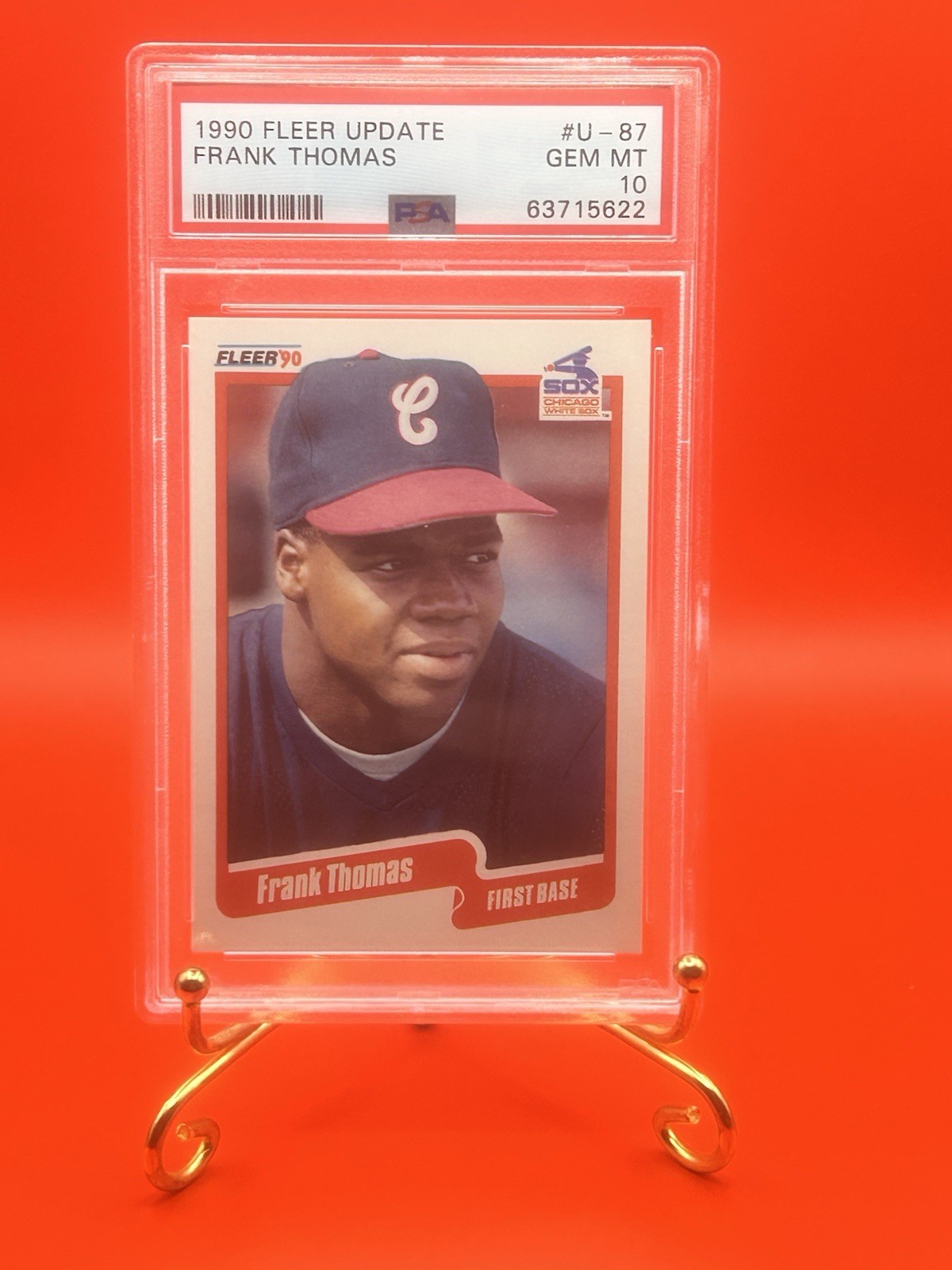 1990 FLEER UPDATE #U-87 FRANK THOMAS RC WHITE SOX HOF PSA 10
